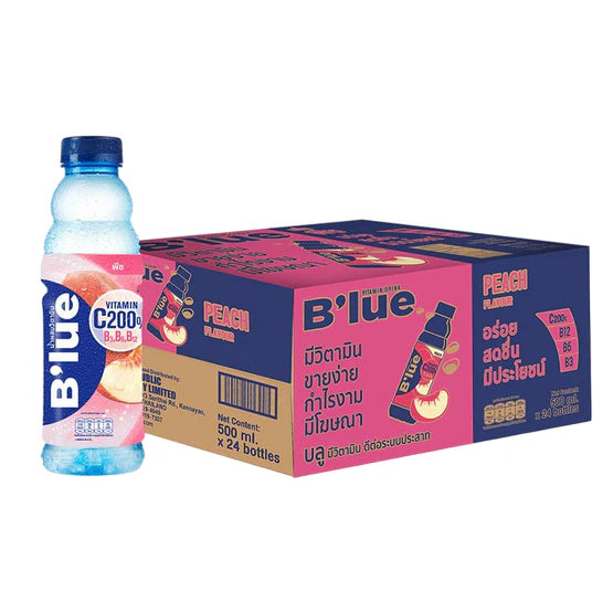 B'lue Water Vitamin Peach C200%-24X500ml.