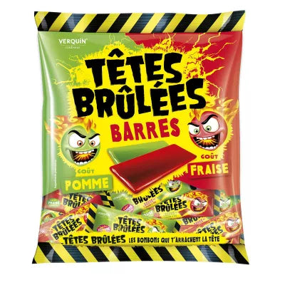 Têtes Brûlées – Barres Acidulées– Bonbons explosifs et acidulés 180gr