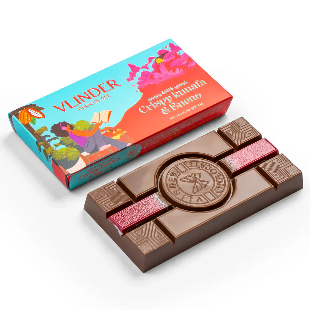 Barre de chocolat kunafa croustillante et bueno Vlinder