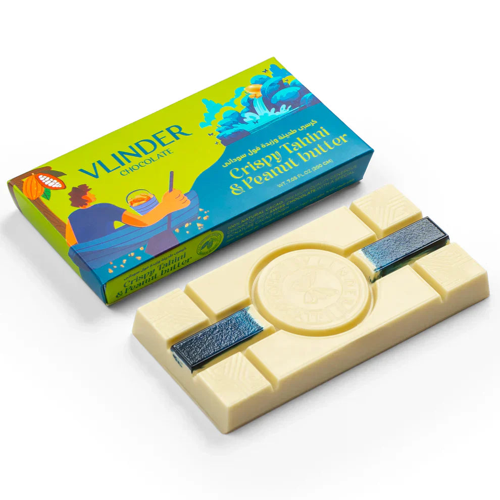 Barre chocolatée croustillante Vlinder au tahini et au beurre de cacahuète