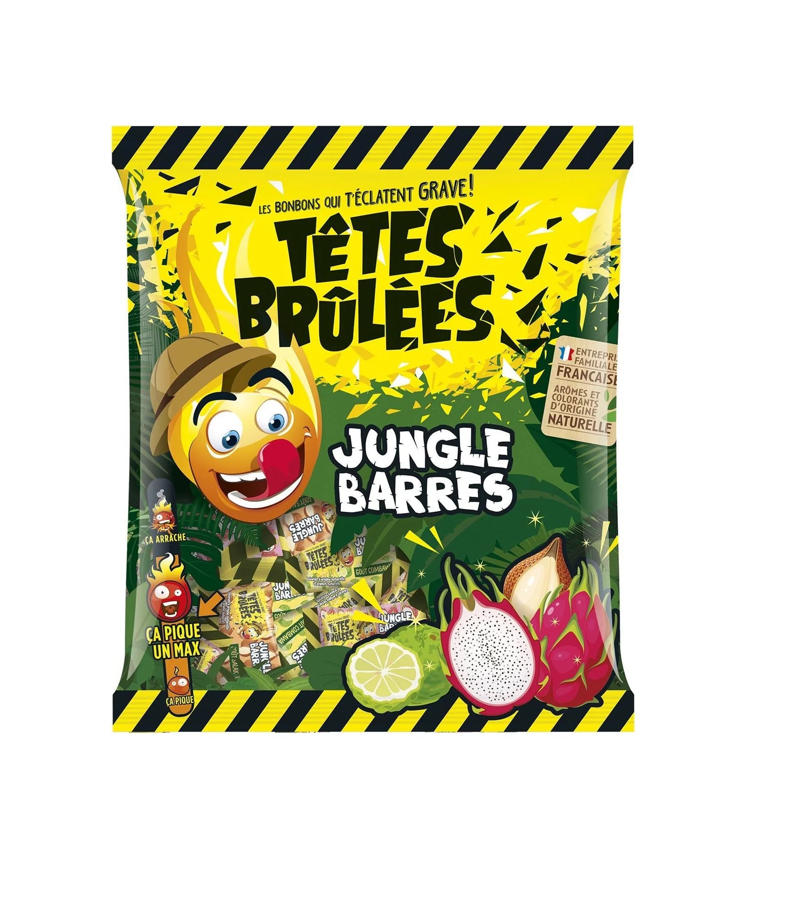 Têtes Brûlées – Jungle Barres – Bonbons explosifs et acidulés 180gr