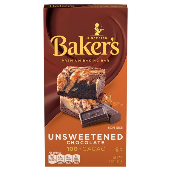 Baker's Unsweetened Chocolate Premium Baking Bar