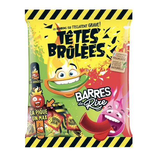 Têtes Brûlées – Barres de Rire goût Pomme & Fraise qui piquent ! 200gr