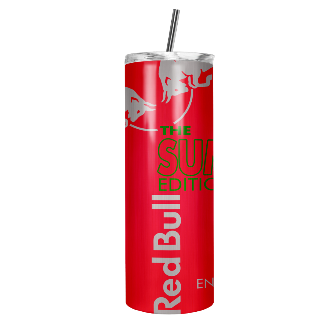 Gobelet Red Bull avec paille, édition rouge