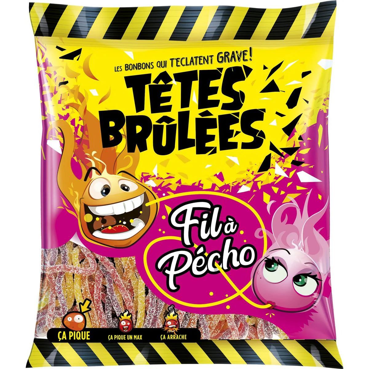 Têtes Brûlées – Fil à Pecho-Bonbons explosifs et acidulés-180gr