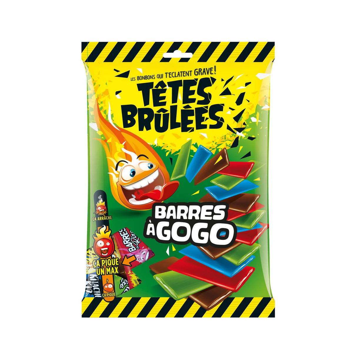 Têtes Brûlées – Barre à Gogo – Bonbons explosifs et acidulés 180gr