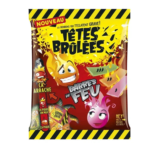 Têtes Brûlées – Barres de Feu – Bonbons explosifs et acidulés 180gr