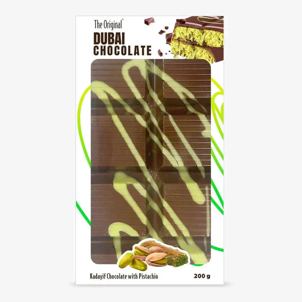 Chocolat original de Dubaï aux pistaches 200 g (grand format)